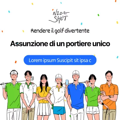 Bianco pulito illustrazione lezione di golf reclutamento