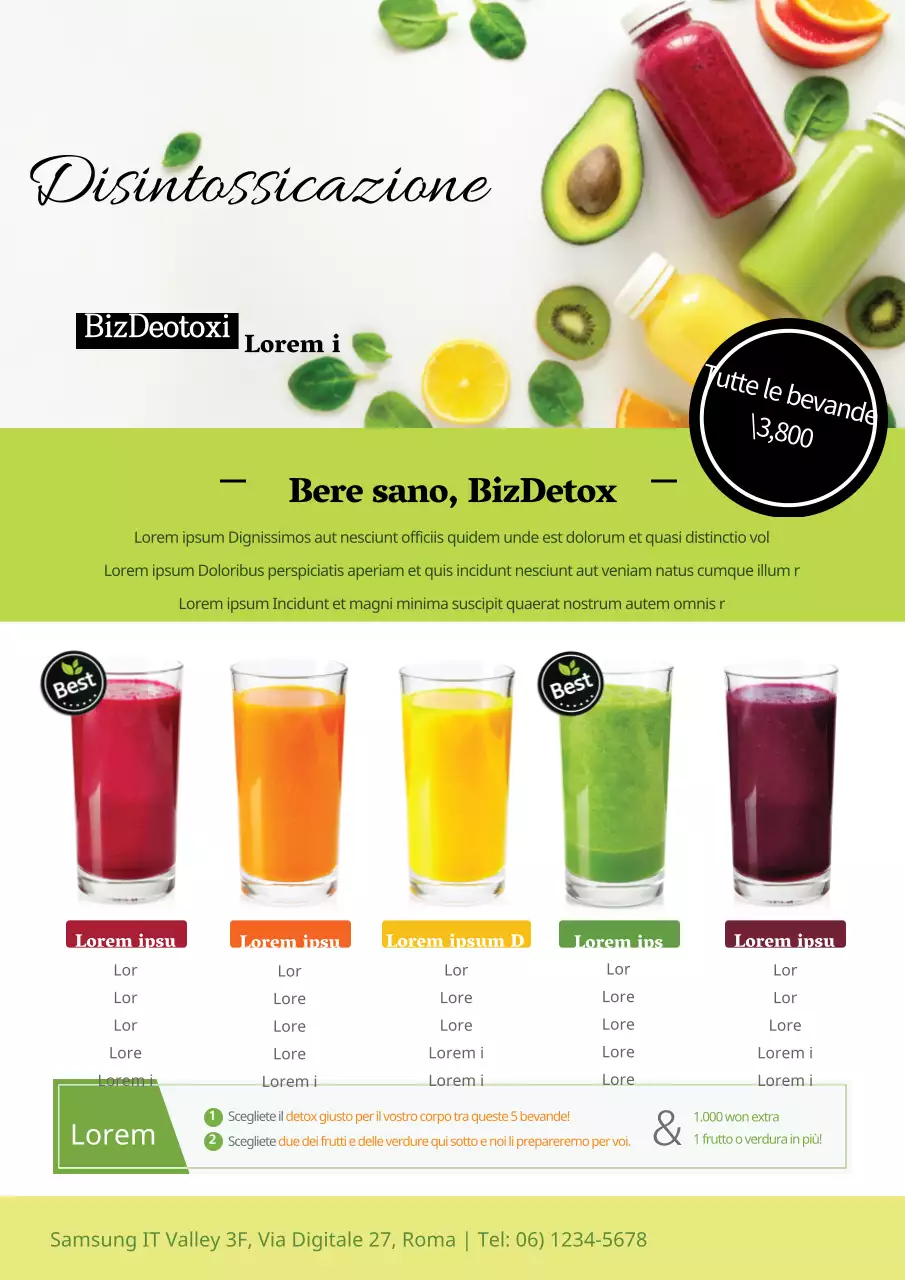 Promuovete il vostro negozio e il vostro menù con foto di bevande verdi