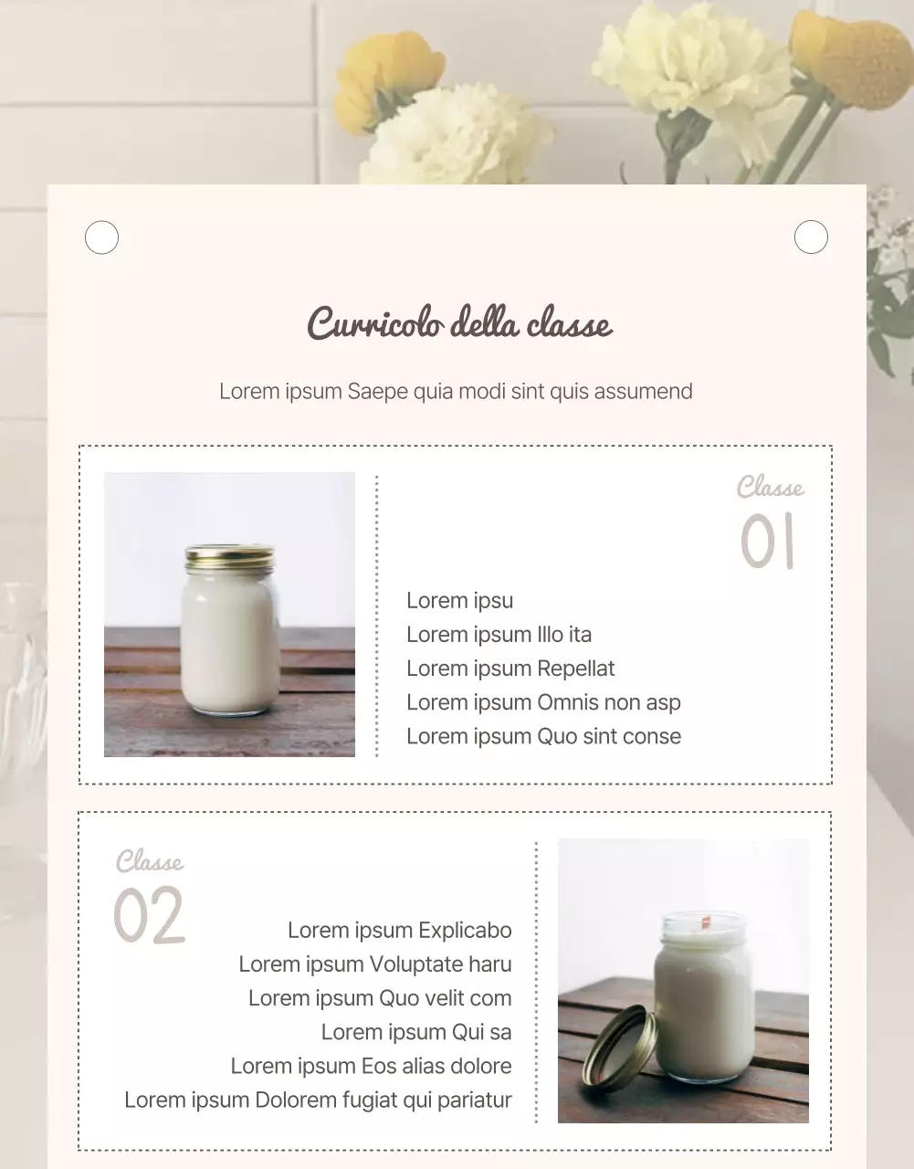 Guida alla lezione di un giorno sulle candele online in beige