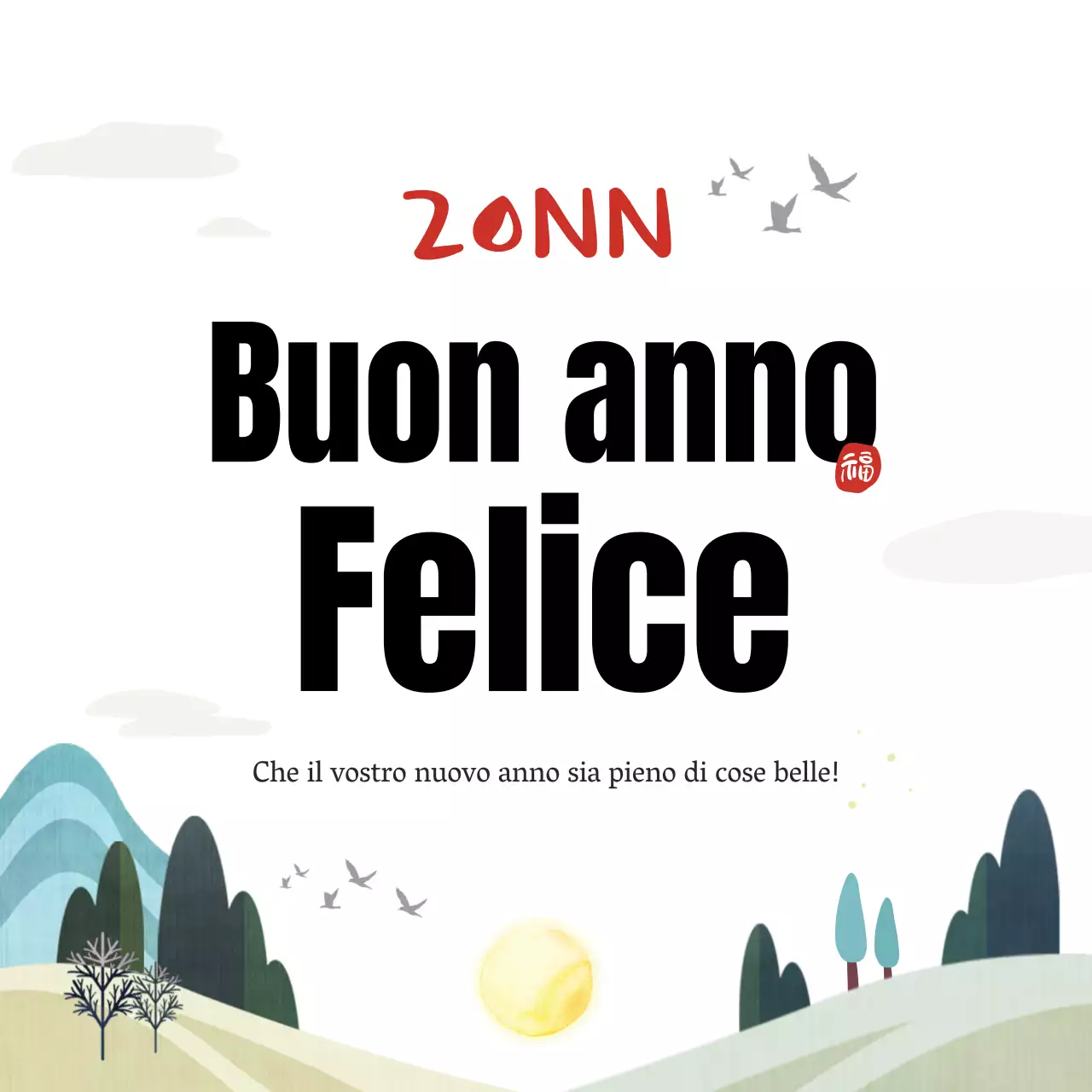 Auguri bianchi di buon anno 2021