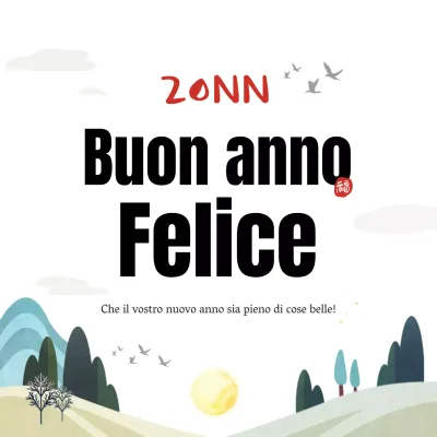 Auguri bianchi di buon anno 2021