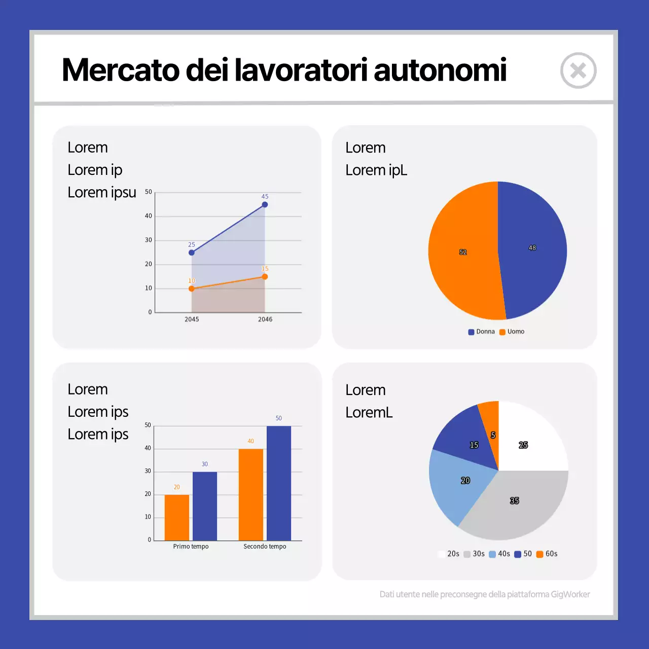 blu arancione illustrazione carina geekworker cardnews