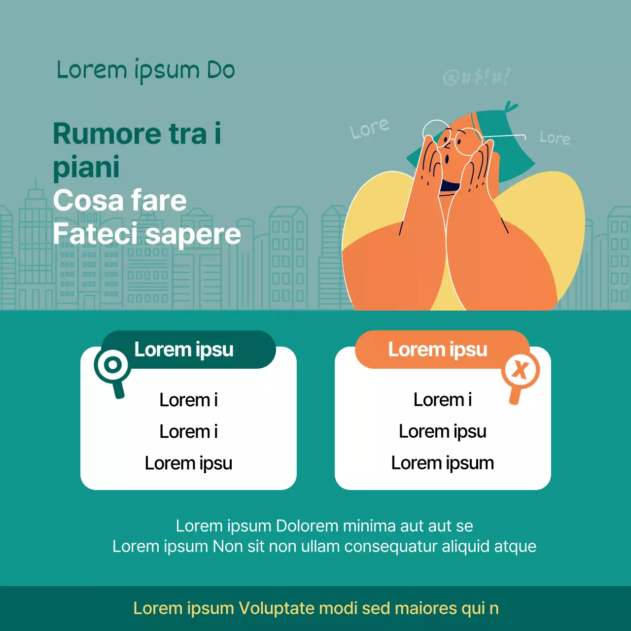 Criteri di rumore interpiano e suggerimenti di soluzione in verde e rosso