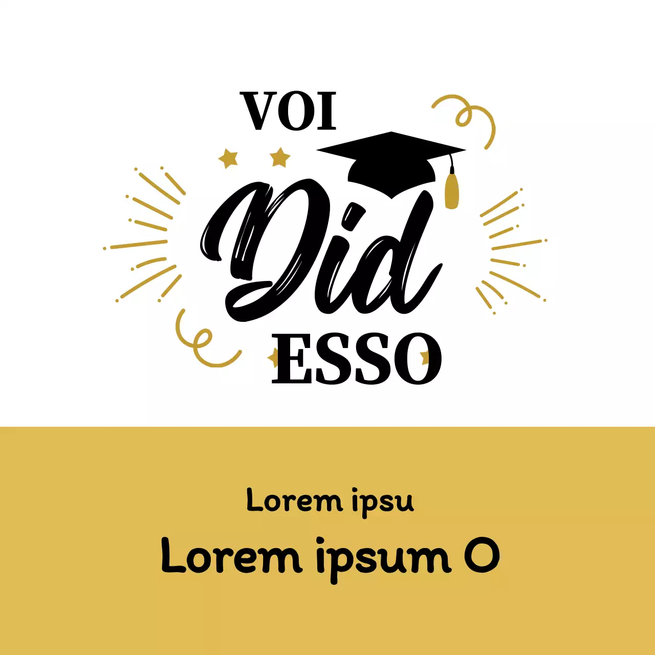 Illustrazione nera e oro della celebrazione della laurea