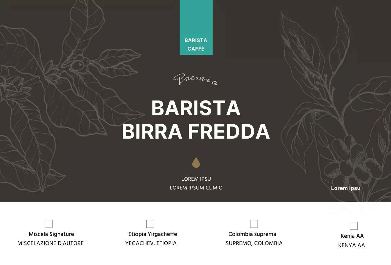 Cartolina prodotto Brown Bean Illustration Cafe