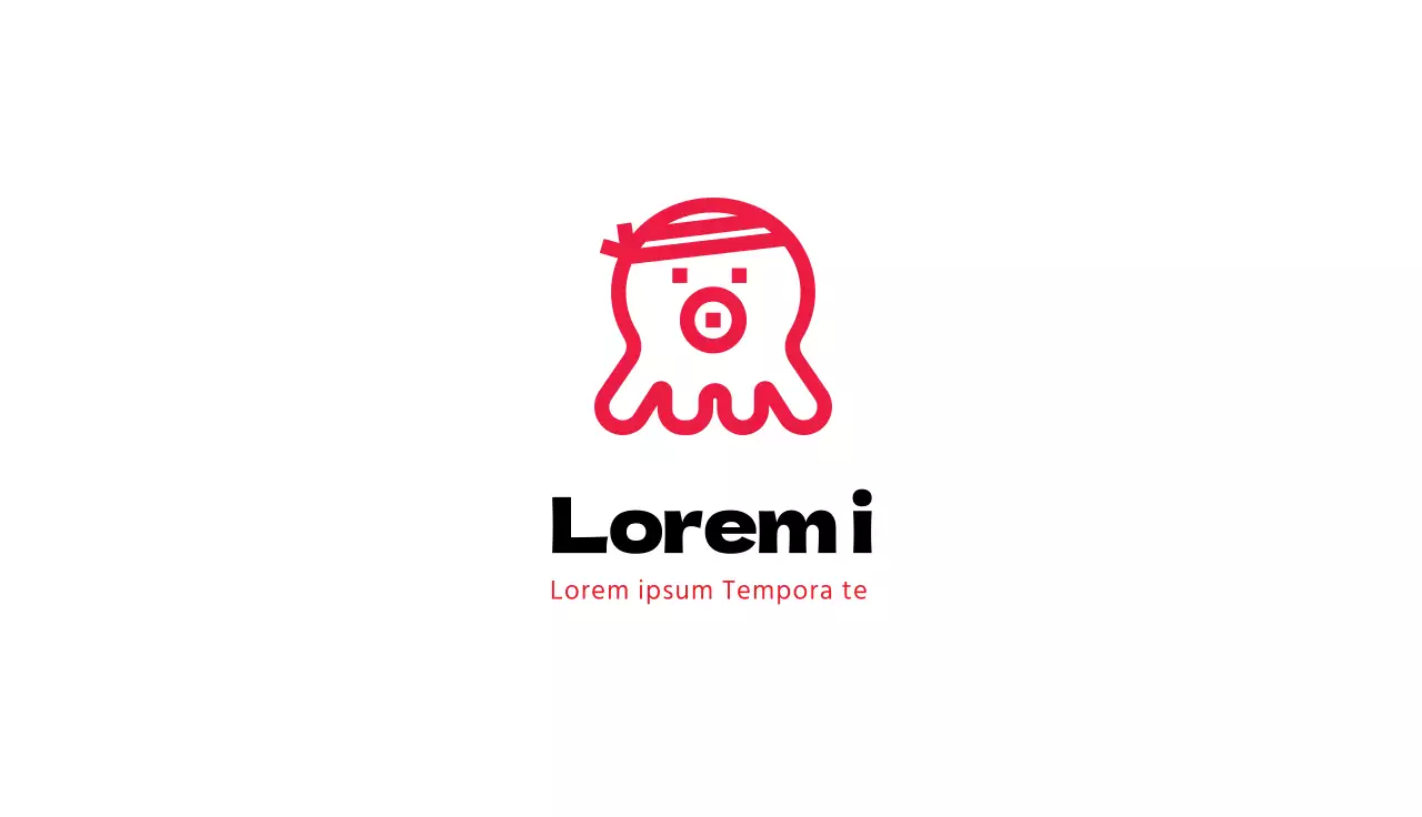 illustrazione rossa logo ristorante takoyaki