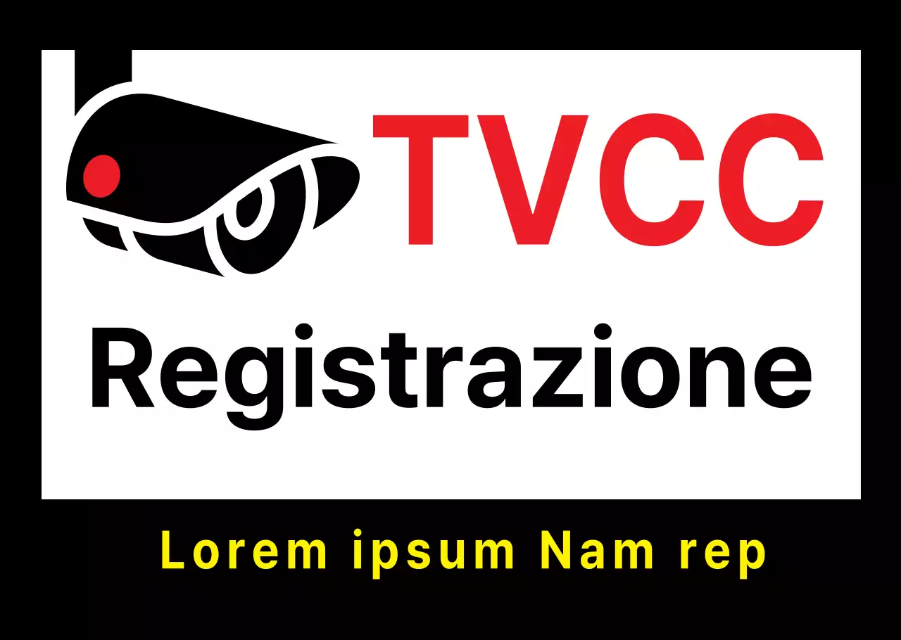 Semplice cartello di avvertimento TVCC in carta trasparente