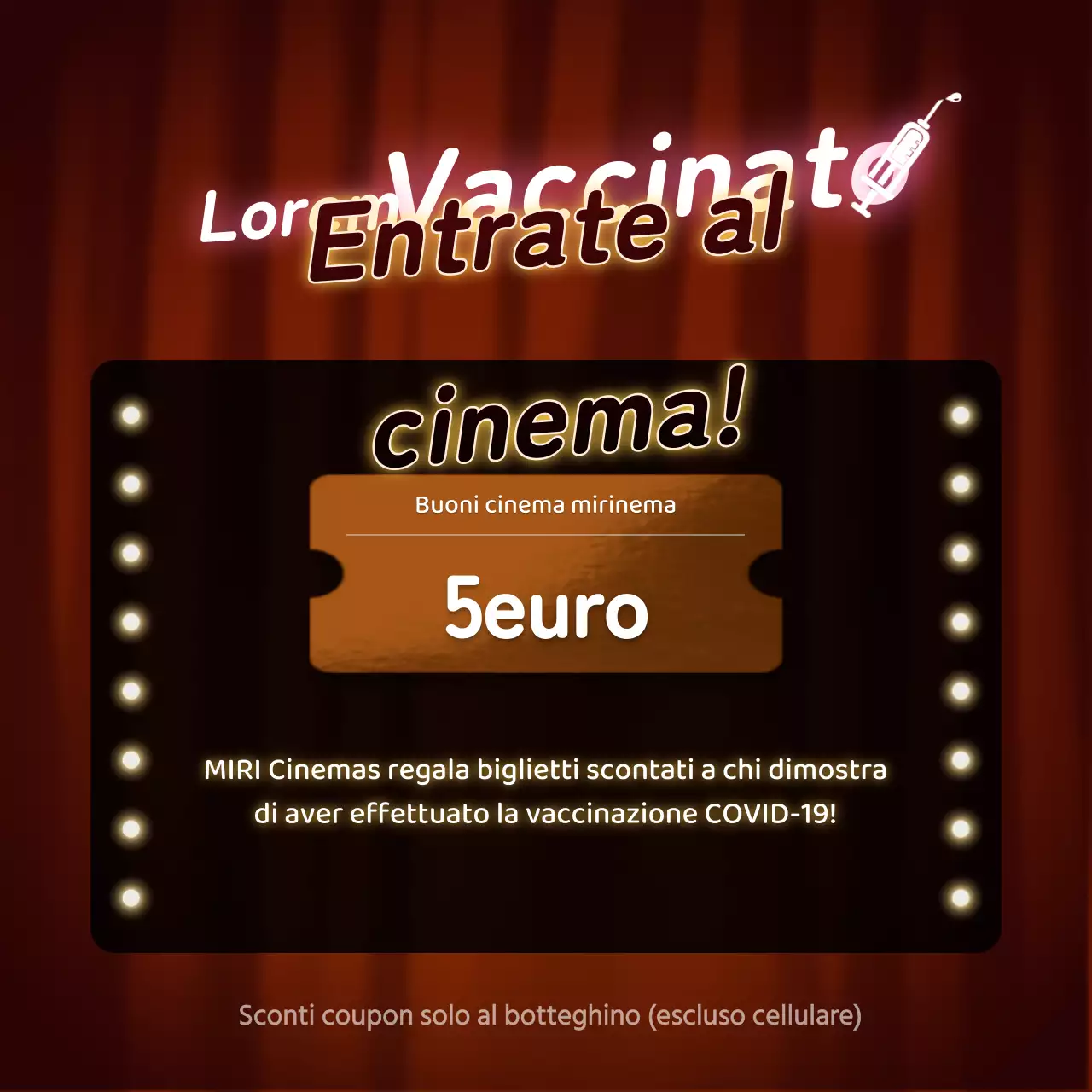 Concetto di cinema al neon in rosso e arancione