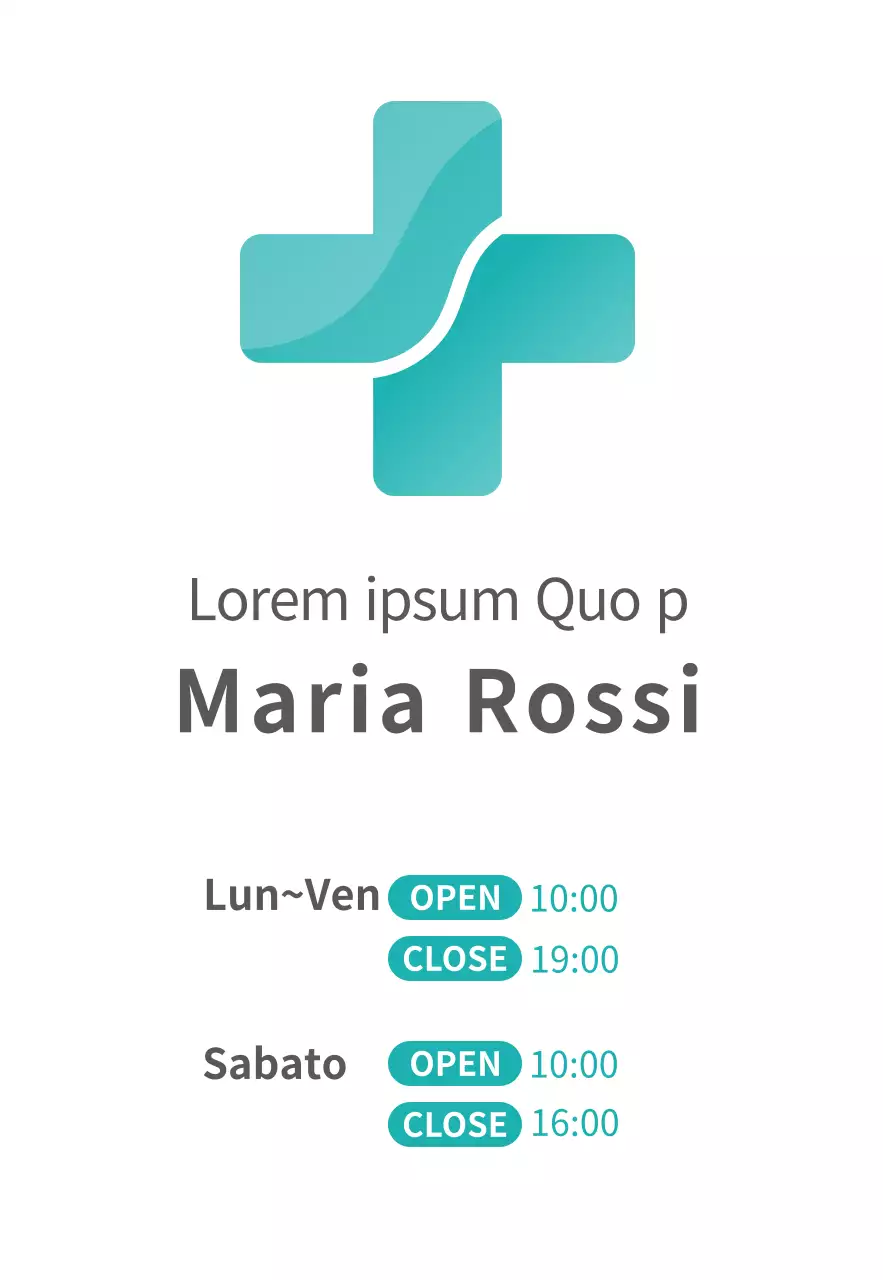 Logo ospedaliero pulito e stilizzato in menta