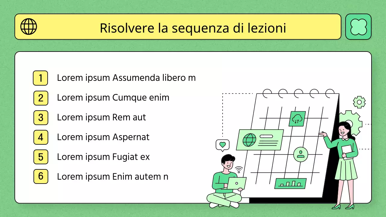 Tema dell'istruzione con colore verde chiaro e semplice illustrazione lineare