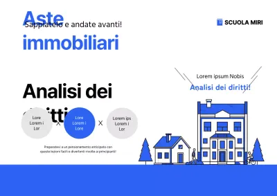 Illustrazione immobiliare poster orizzontale in blu