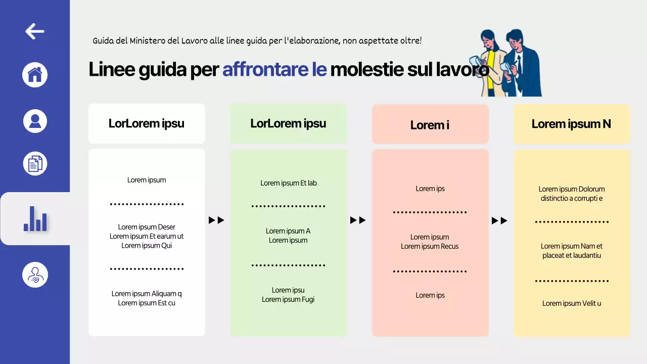 Formazione sulla prevenzione delle molestie sul luogo di lavoro in un tema di dashboard UI blu e pulito