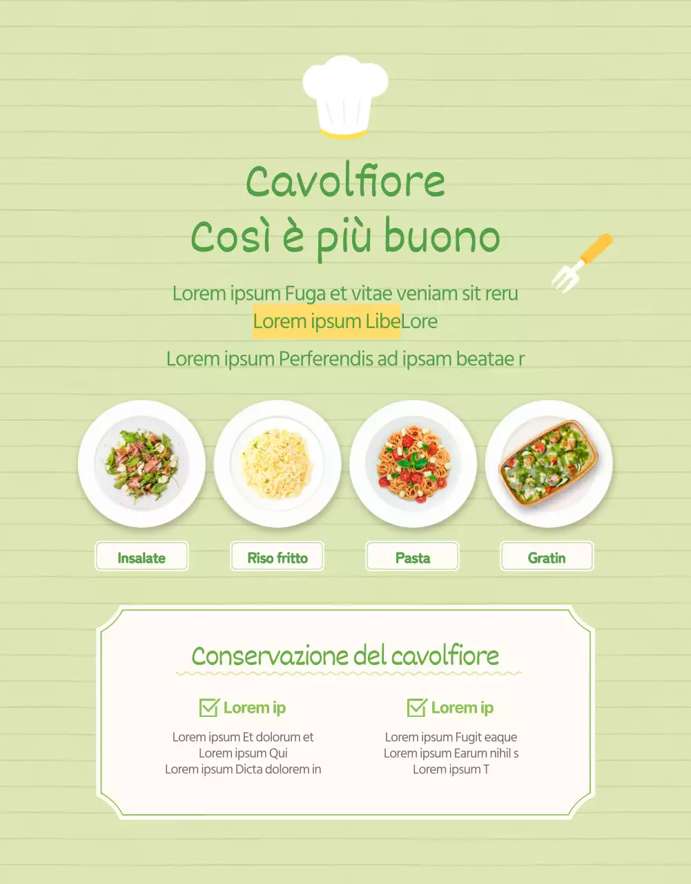 Promuovere la descrizione del cavolfiore verde e giallo naturale