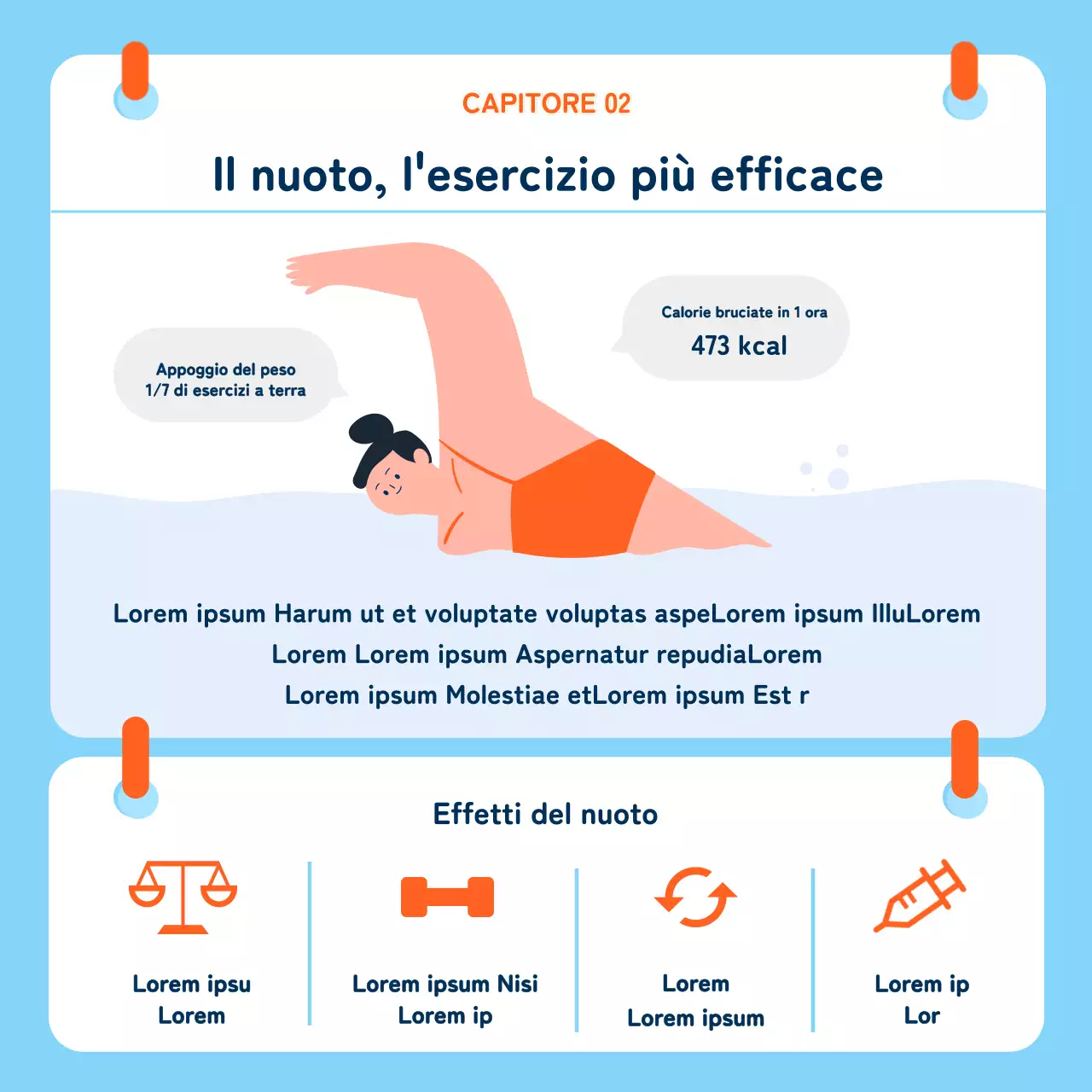 blu illustrazione di nuoto illustrazione di nuoto classe di nuoto lezioni di nuoto nozioni di base di nuoto cardnews