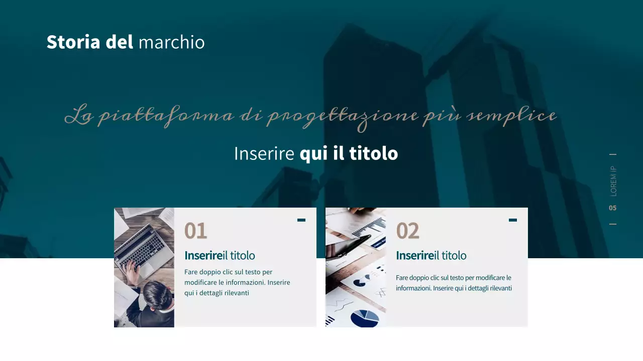 Proposta commerciale semplice in turchese e marrone