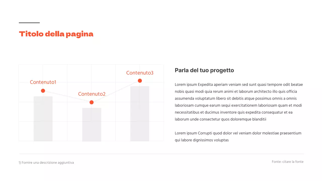 Un grafico pulito in arancione e bianco