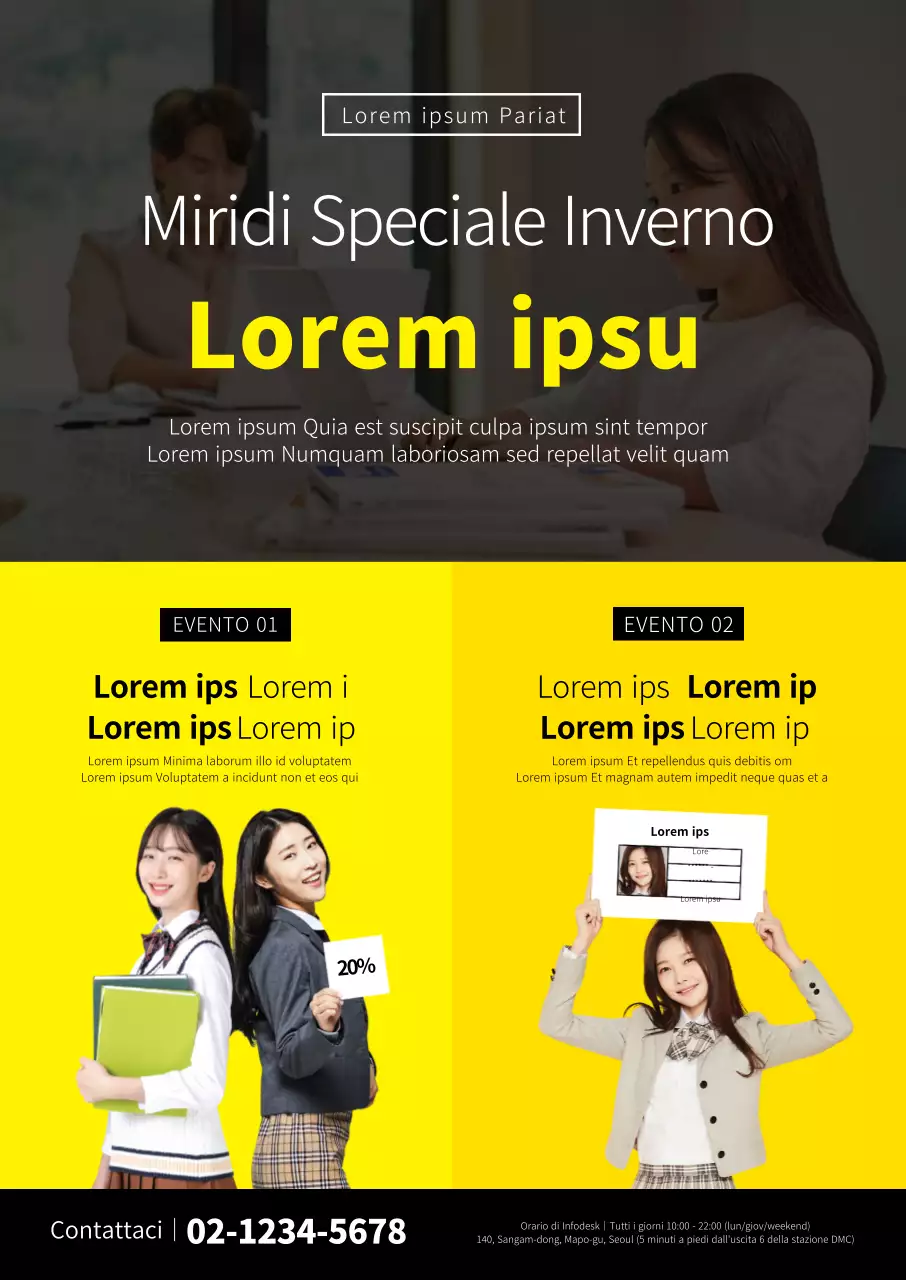 Giallo nero foto ordinata SATs promozione evento scolastico