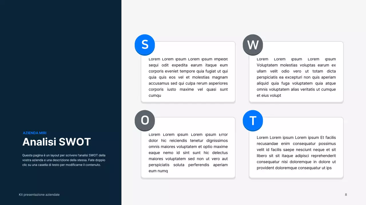 Materiali aziendali semplici in blu e grigio