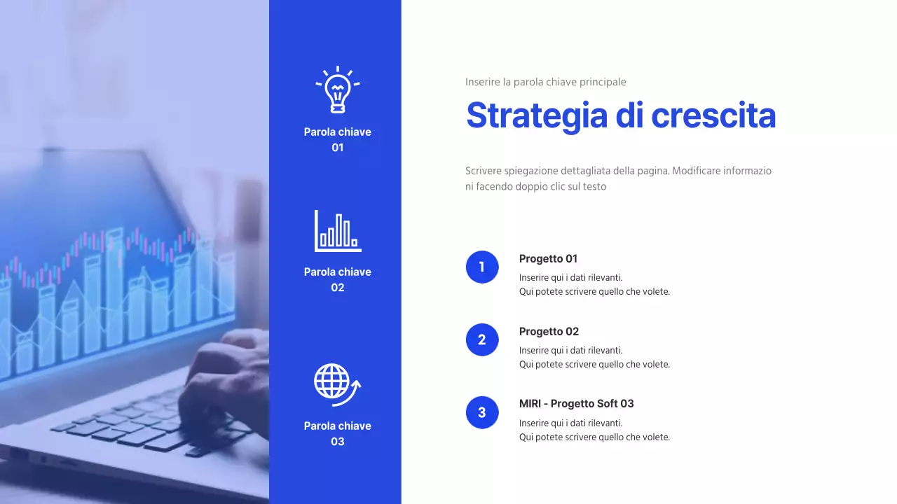 Profilo aziendale dell'azienda IT in blu (presentazione)