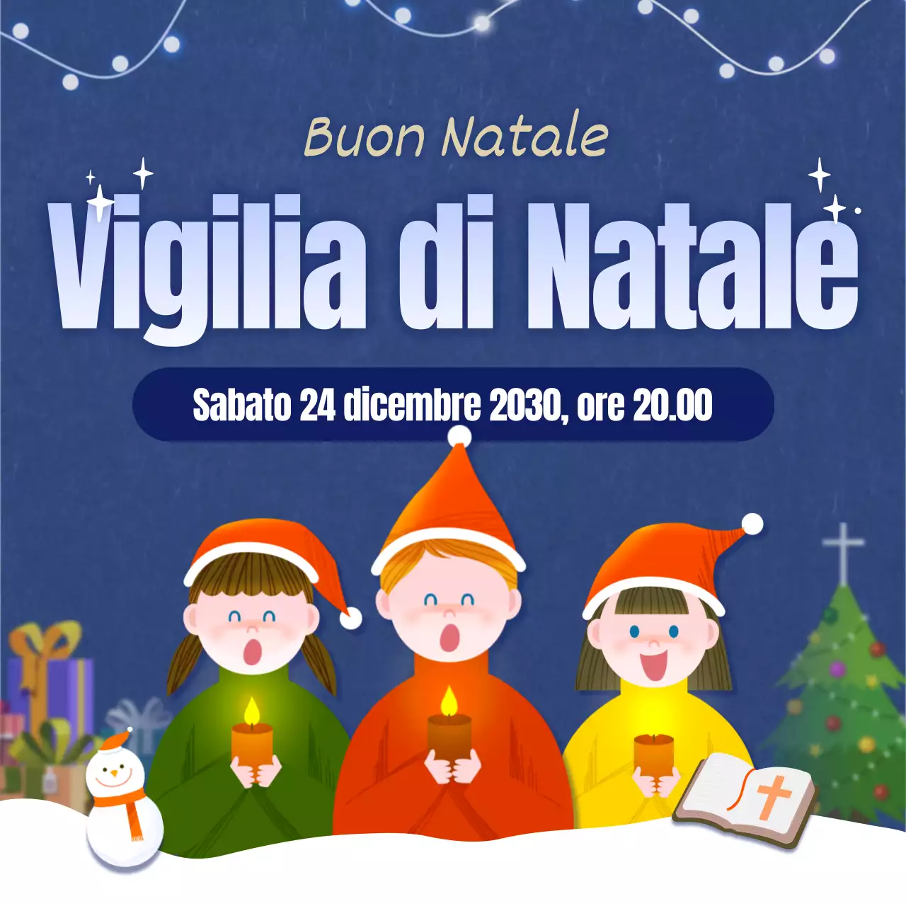 Un concetto di vigilia di Natale in blu navy