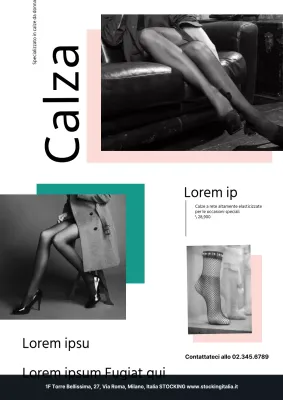 Promuovere le calze con una foto in bianco e nero di calze turchesi e rosa