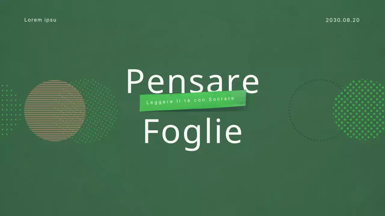 Presentazione del club del libro di filosofia dai toni verdi