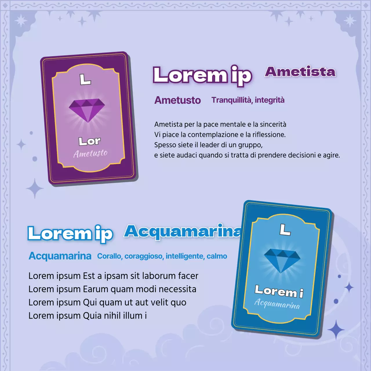 Concetto di carta dei tarocchi viola Carte di nascitaNews Design