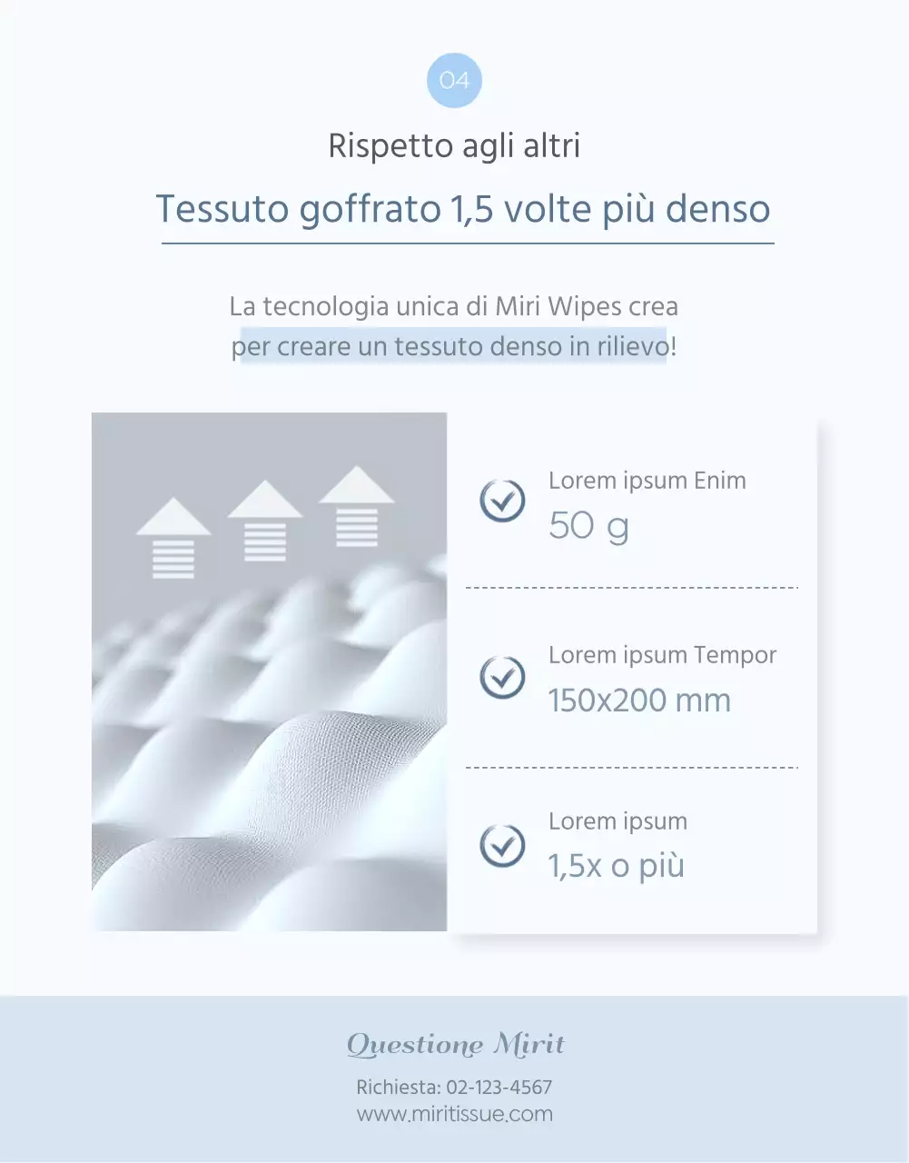 Sulle salviette rinfrescanti di colore blu cielo