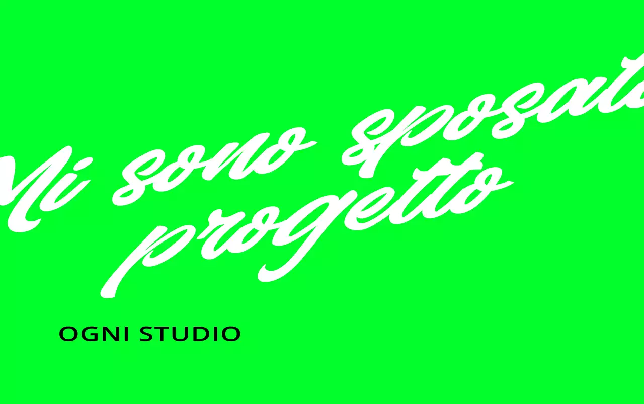 Design con logo testuale per uno studio di design in verde lime fluorescente e nero