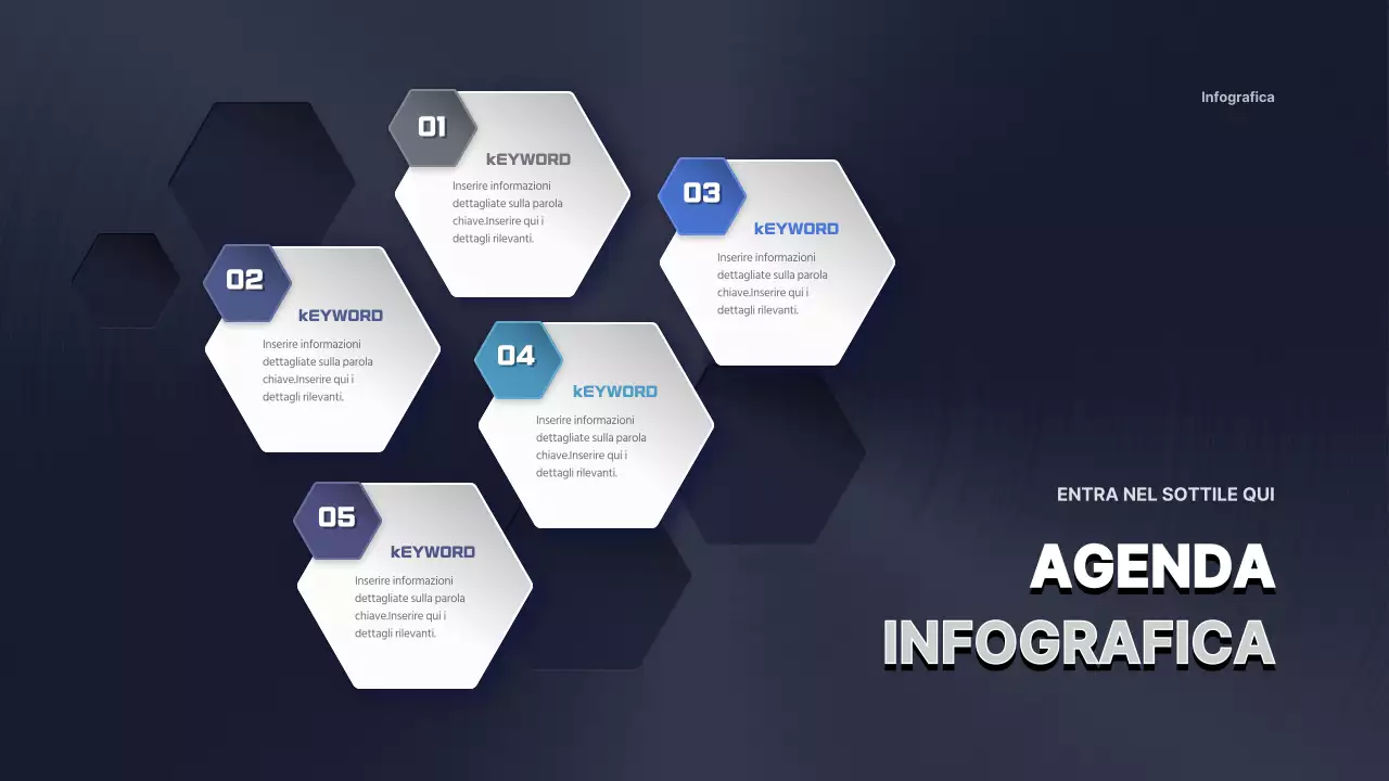 Agenda solida esagonale bianca e blu navy