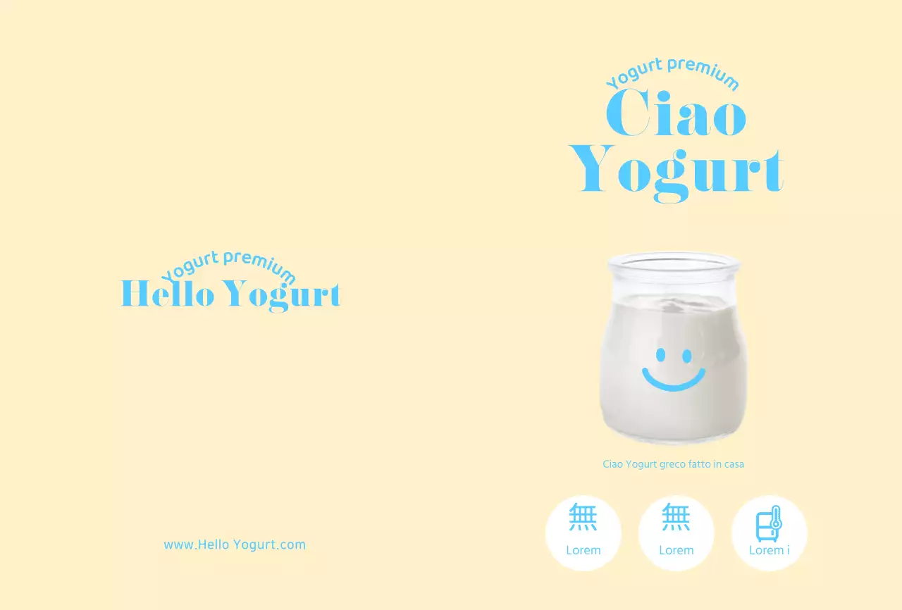 Simpatici cartoncini per yogurt al limone per la promozione del prodotto