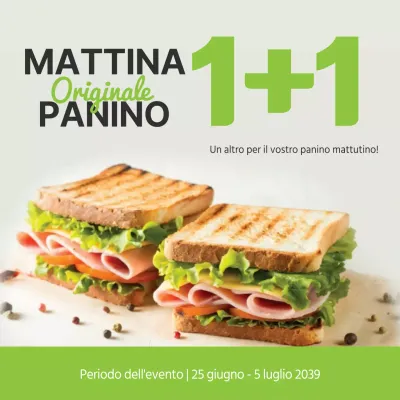 Promuovete un'offerta di panini per la colazione "compra uno, prendi uno gratis".