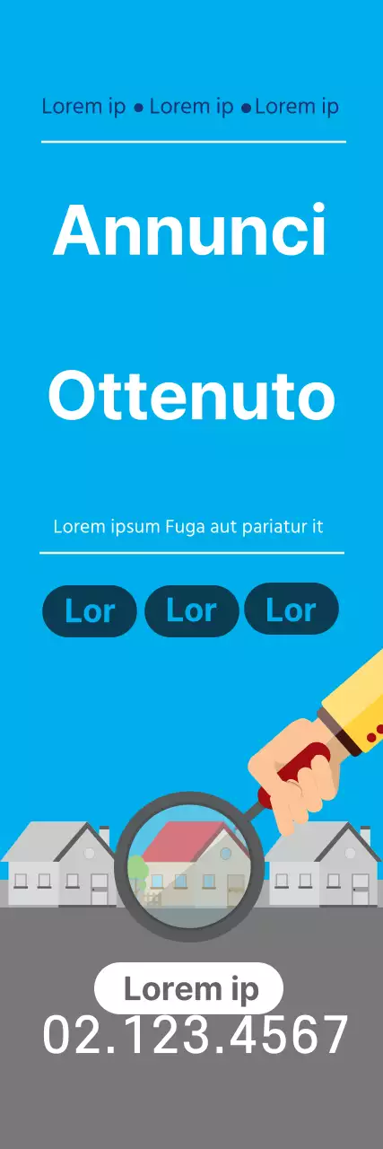 Illustrazione blu promozione della proprietà pulita