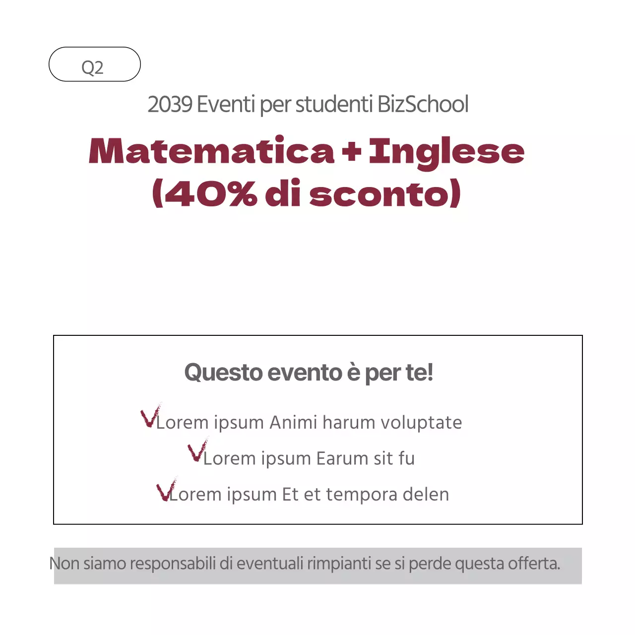 Eventi per gli studenti