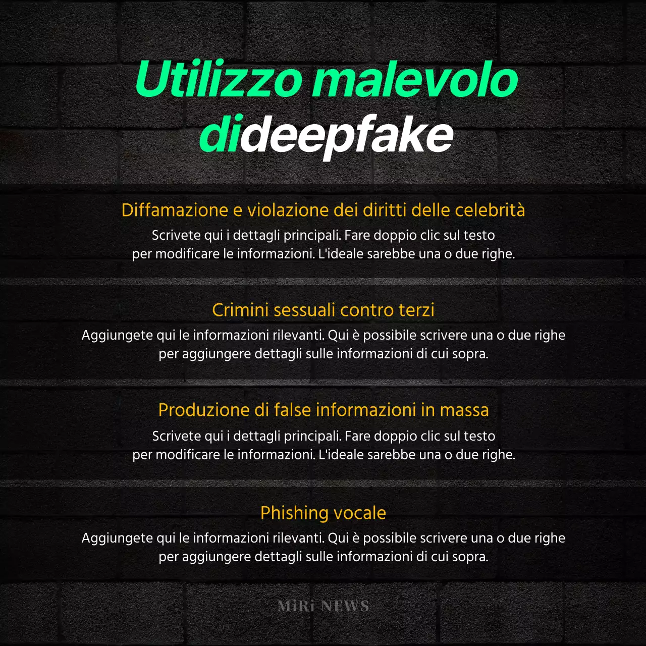 Il crimine del deepfake in bianco e nero CardNews