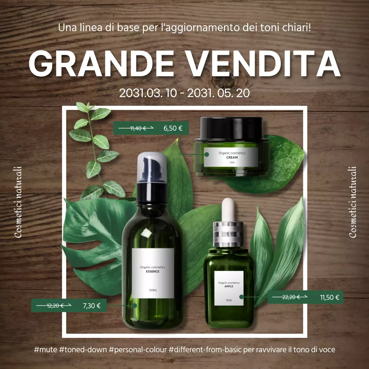 Promuovere il trucco personale del fondotinta dall'aspetto naturale con i cosmetici verdi