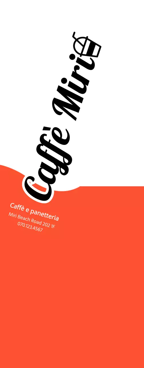 Promuovere un caffè e una panetteria con un concetto semplice in arancione e nero