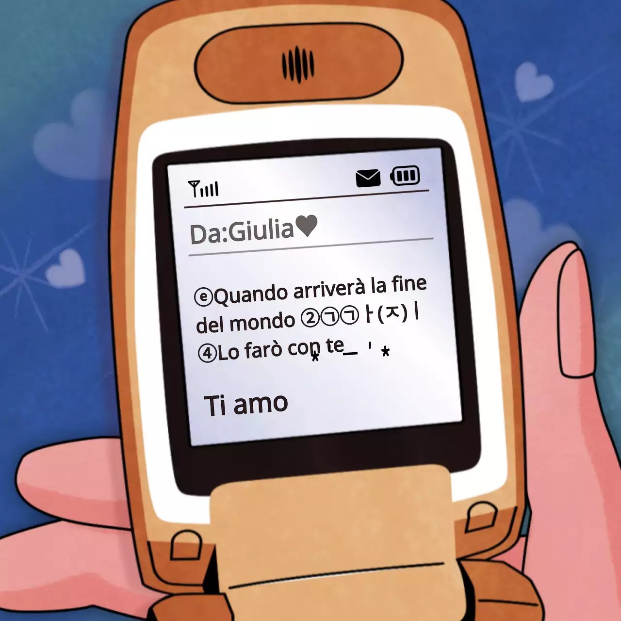 Concetto di cartone animato MMS