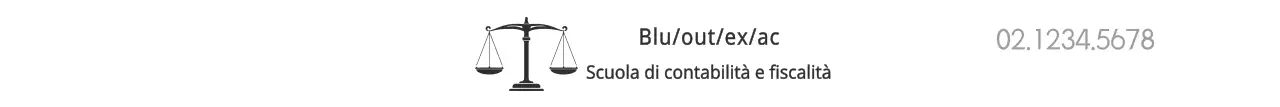 Stile semplice in bianco e nero per l'informazione e la promozione della Scuola di Ragioneria e Tributaria