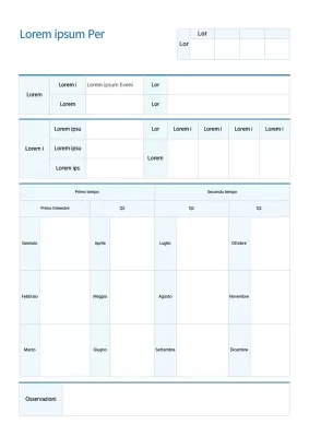 Documentazione semplice del rapporto trimestrale di profitto e perdita Blue
