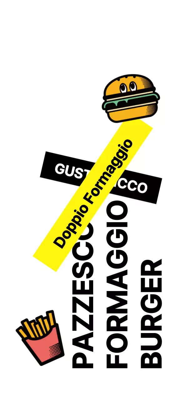 Hamburger artigianali in nero e giallo