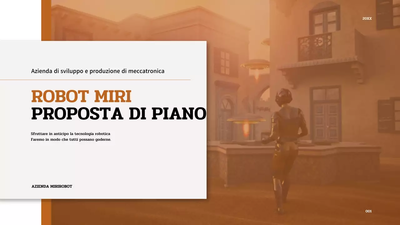 Presentazione del robot in bianco e marrone