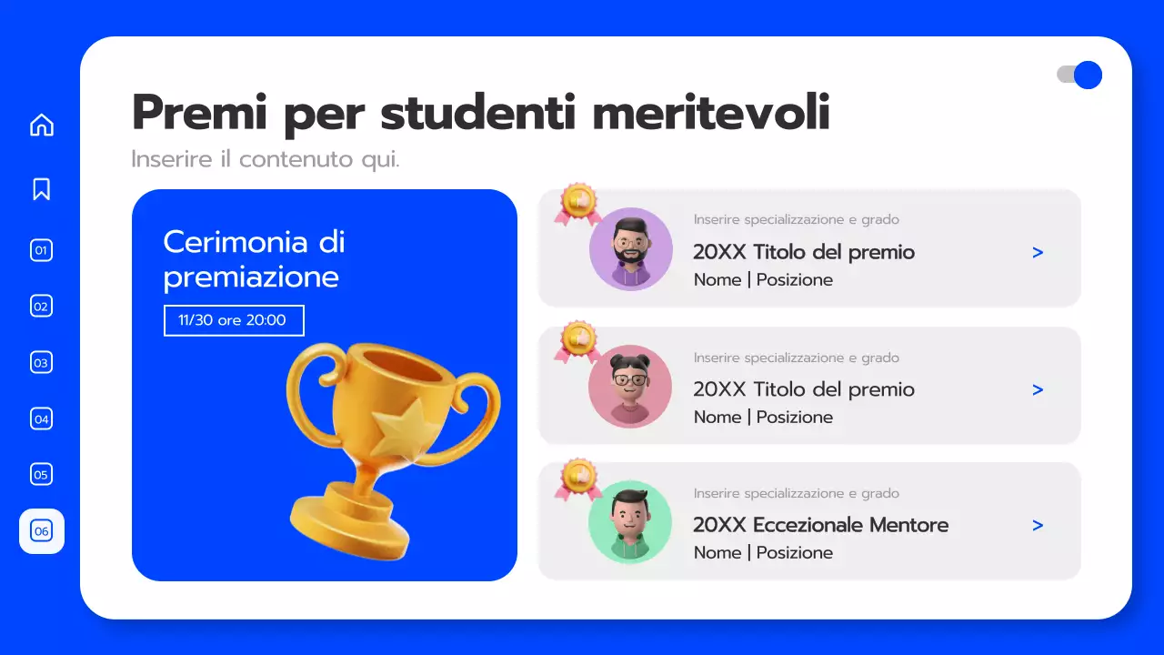 Convocazione dell'università in blu 3D