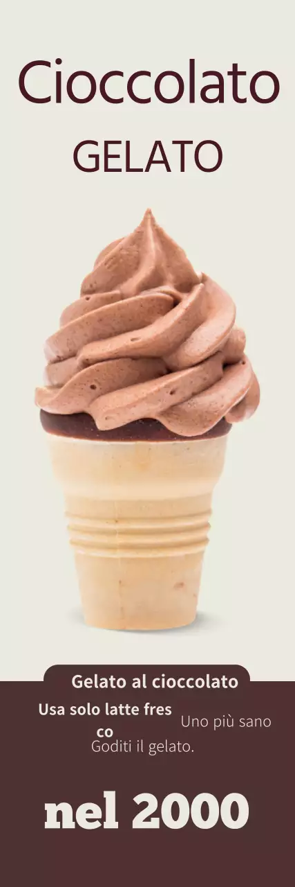 La foto marrone evidenzia il gelato pulito