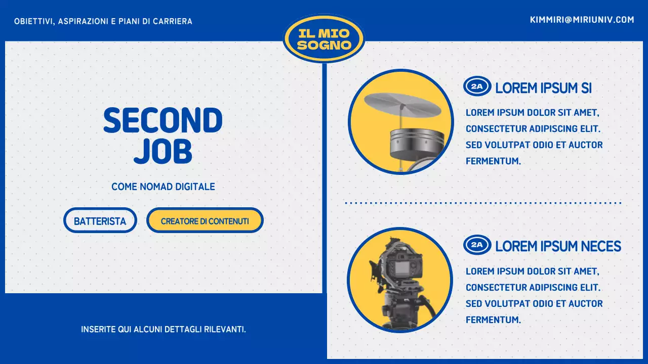 Piano di carriera universitaria blu e giallo