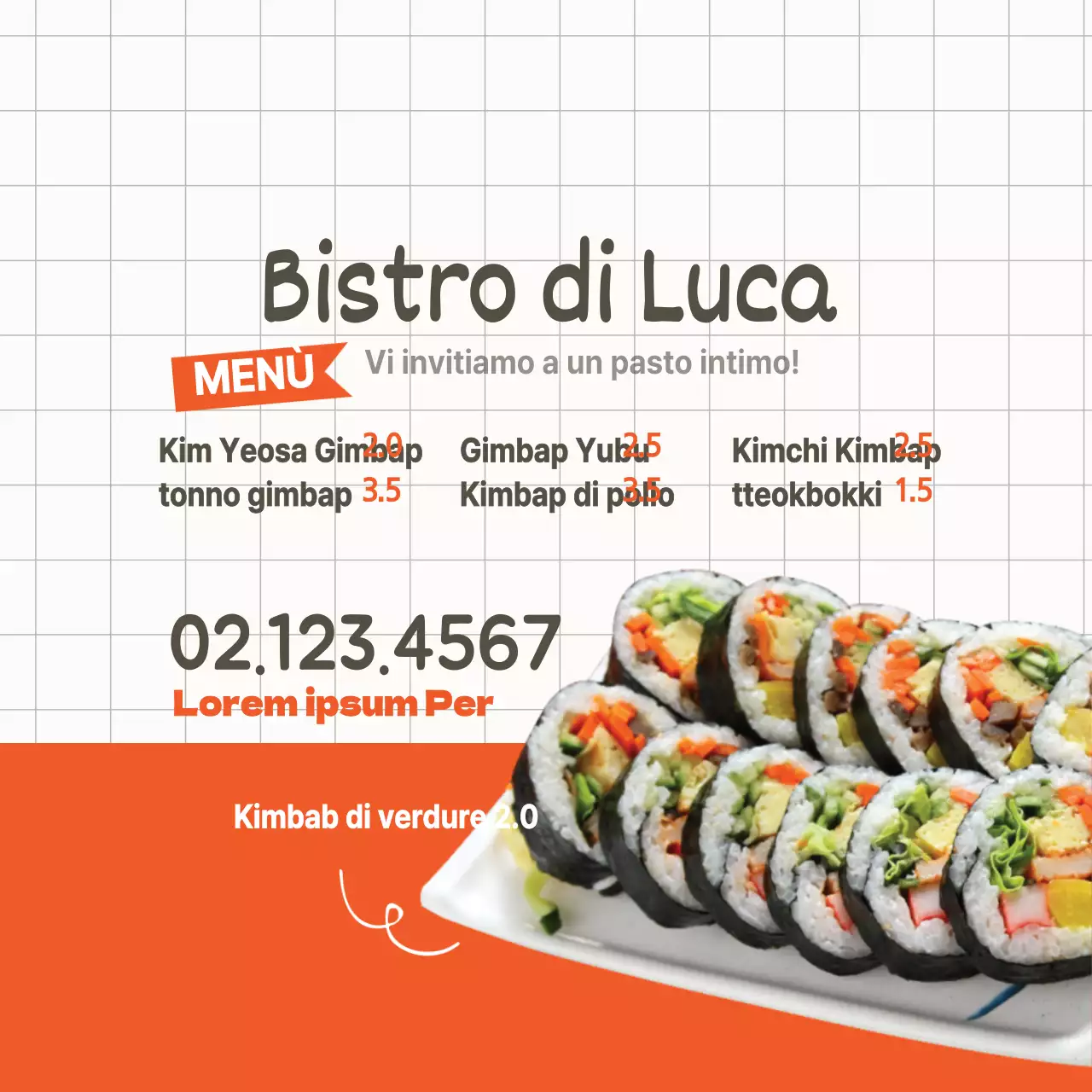 Il menu del ristorante presenta un simpatico polpo marrone e un'illustrazione dei takoyaki.