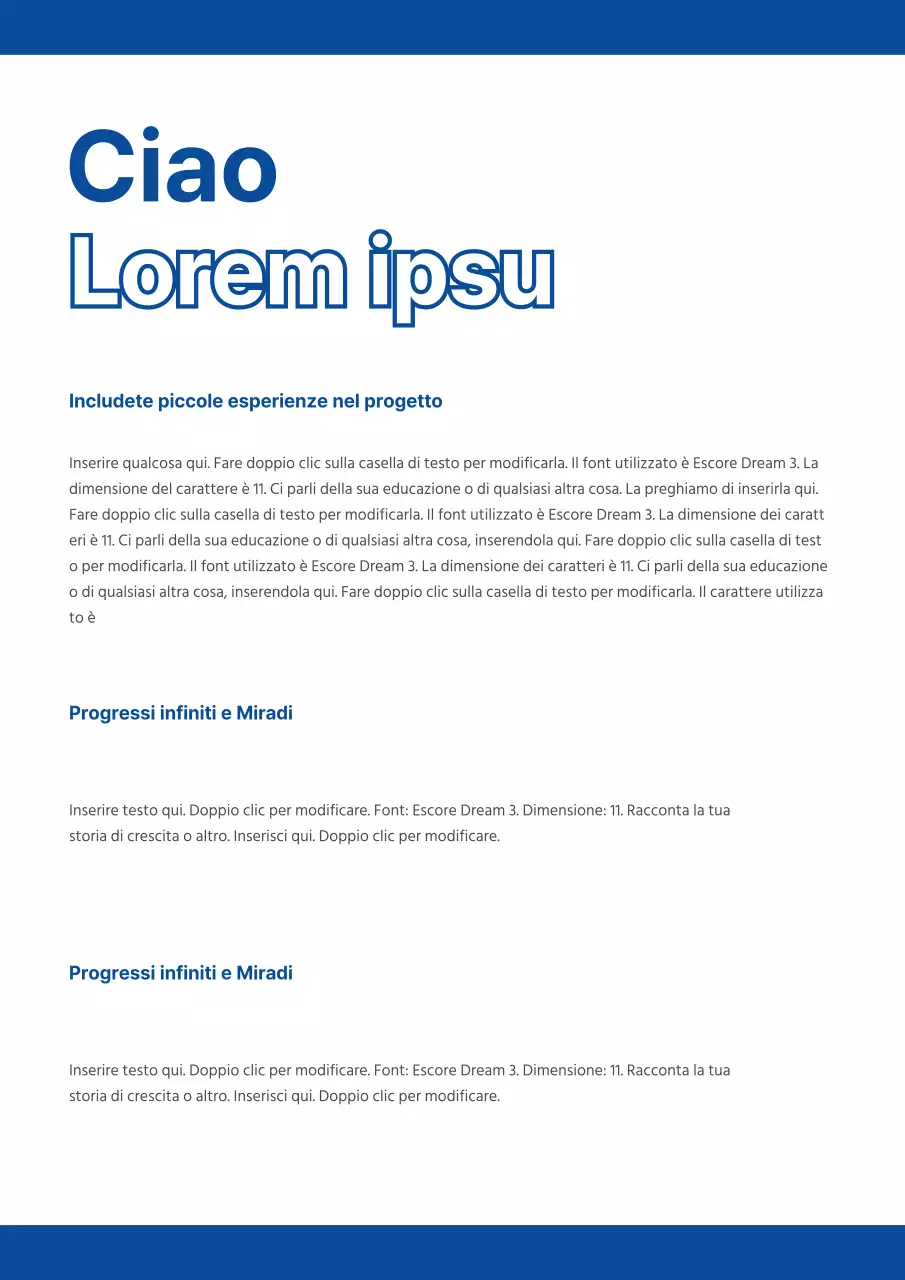 Semplice scritta blu e bianca