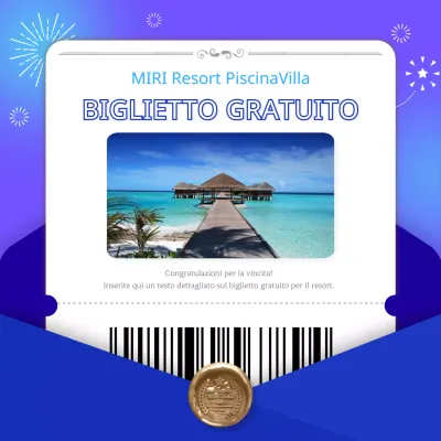 Concetto di coupon per le vacanze turistiche all'insegna della pietà filiale blu