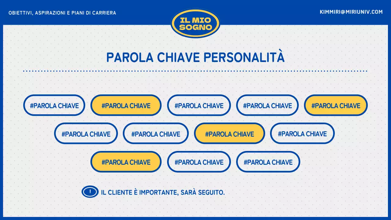 Piano di carriera universitaria blu e giallo