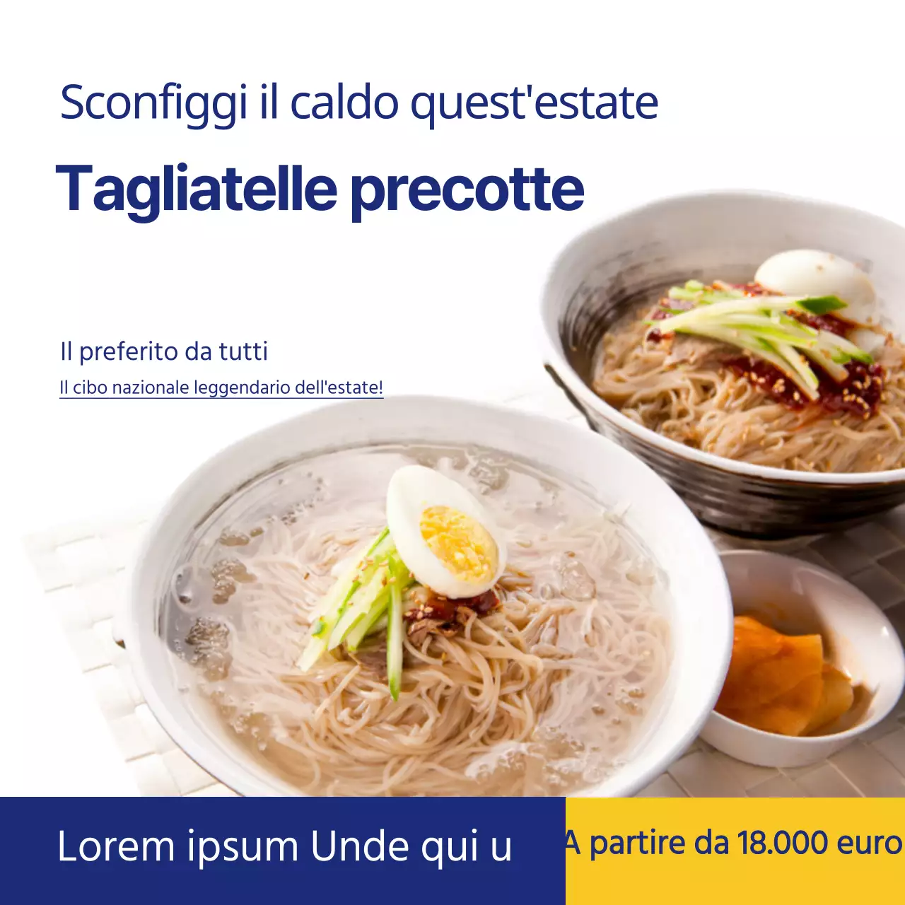 Blue Summer Noodles freddi Alimenti nazionali Prelibatezze estive Menu estivo Offerte